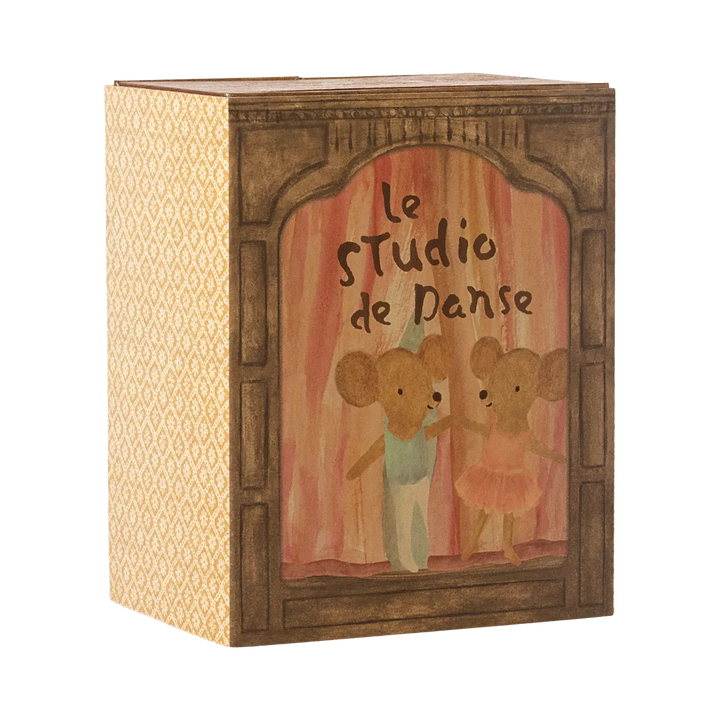 Maileg Ballet mice in dance studio, Little sister and brother
