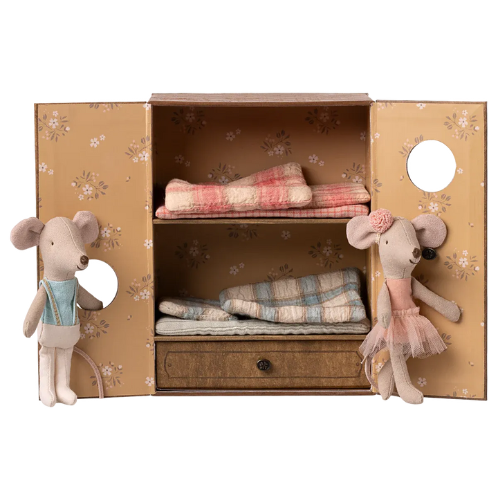 Maileg Ballet mice in dance studio, Little sister and brother