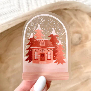 Clear Winter Snow Globe Sticker, 3x3in.