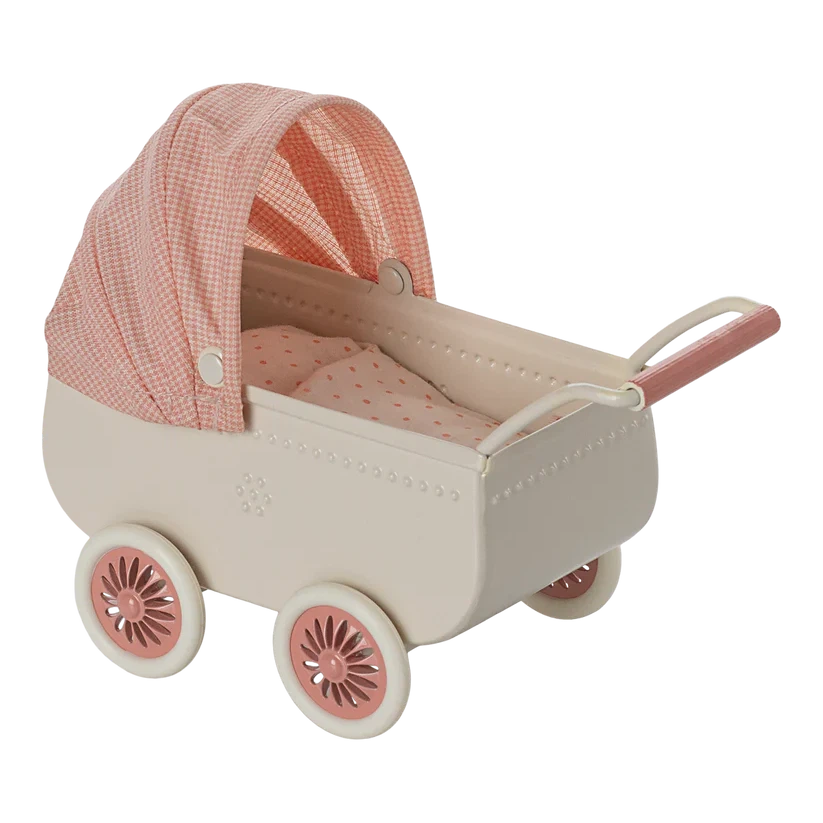 Maileg Mouse Pram- Coral