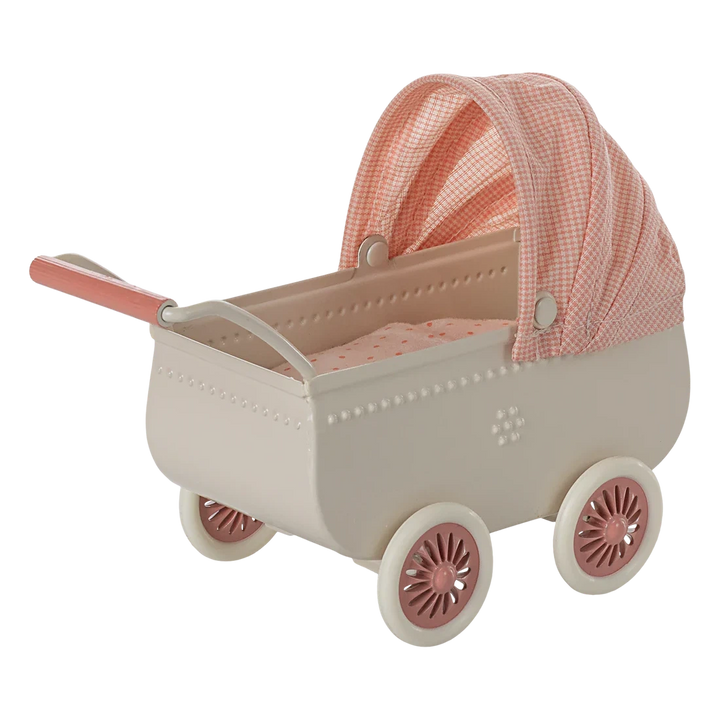 Maileg Mouse Pram- Coral