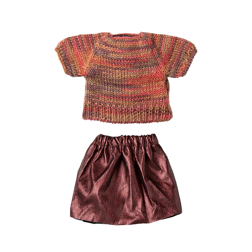 Maileg Skirt and Knitted Blouse, Mum mouse