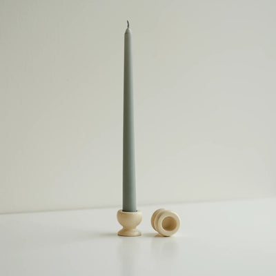 Creamy Pedestal Taper Candle Holder (Pack of 2) | Short