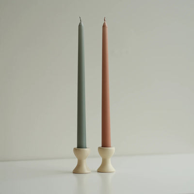Creamy Pedestal Taper Candle Holder (Pack of 2) | Tall