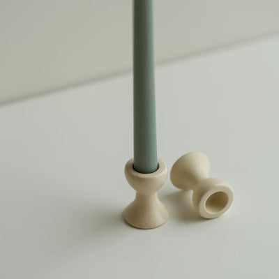 Creamy Pedestal Taper Candle Holder (Pack of 2) | Tall