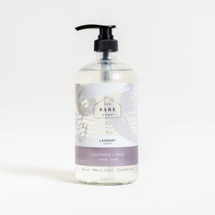 Bare Home Laundry Detergent In Glass Bottle Lavender + Sage