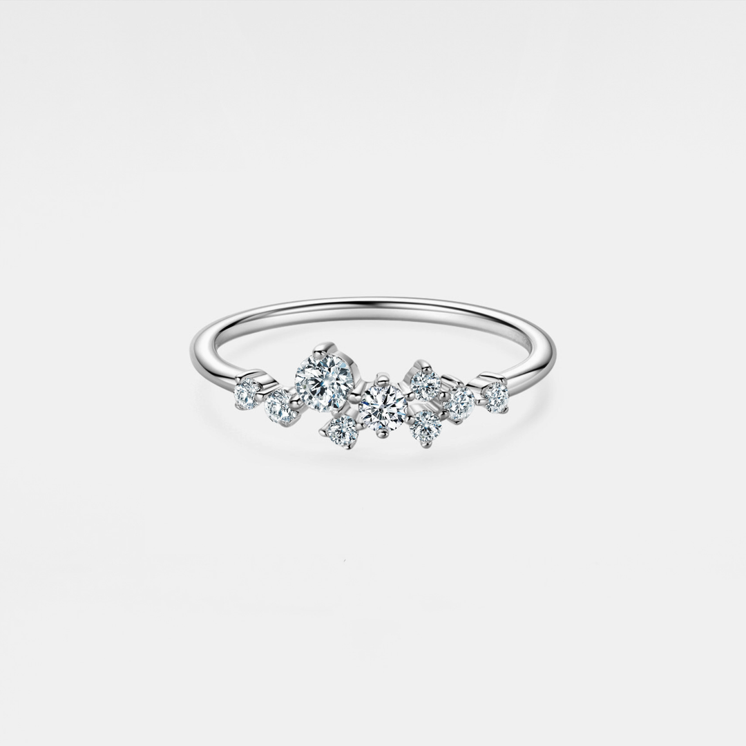 Moissanite Star Cluster Ring