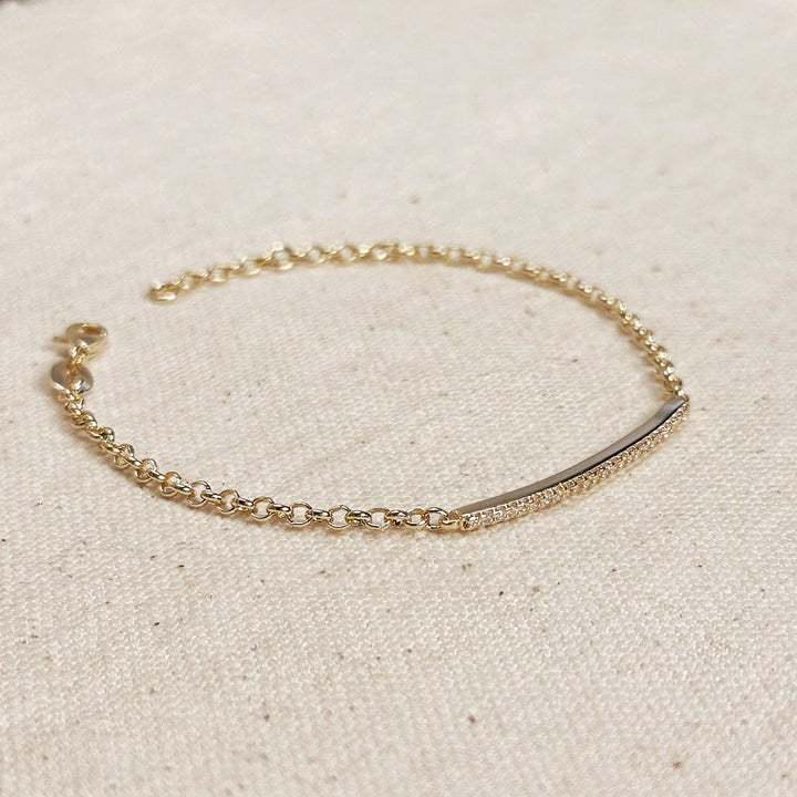 Cubic Zirconia Bar Bracelet