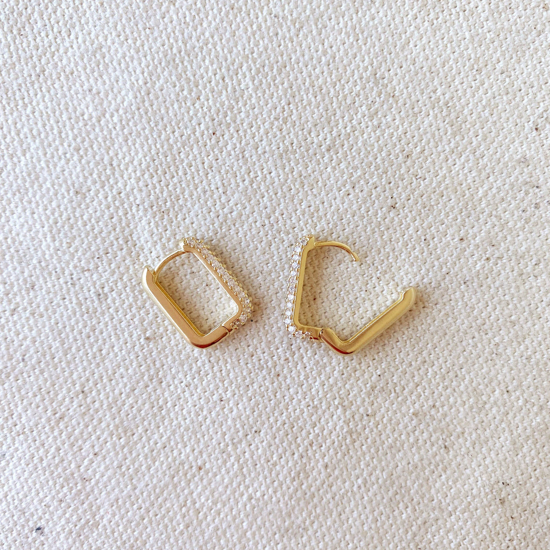 Rectangular Clicker Hoop Earrings