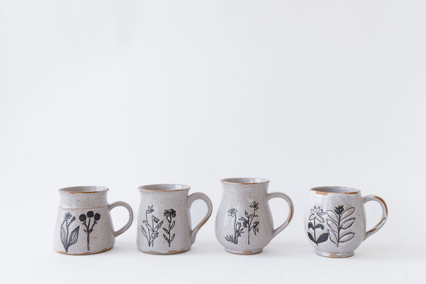 Botanical Stoneware Mugs
