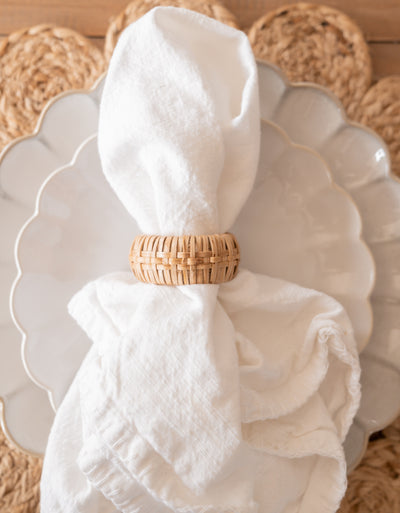 Hand Woven Rattan Napkin Rings - set of 4