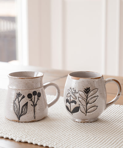 Botanical Stoneware Mugs
