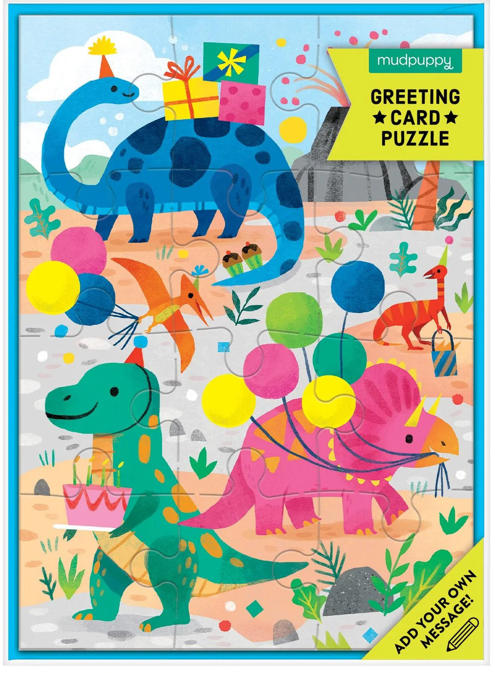 Dino Party Greeting Card and Puzzle