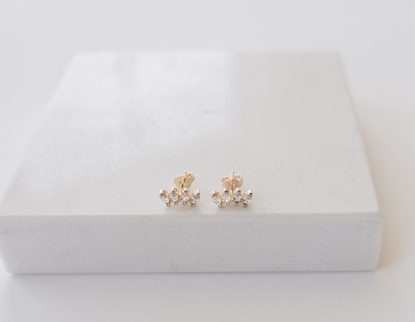 Four Stone Stud Earrings