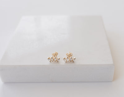 Four Stone Stud Earrings