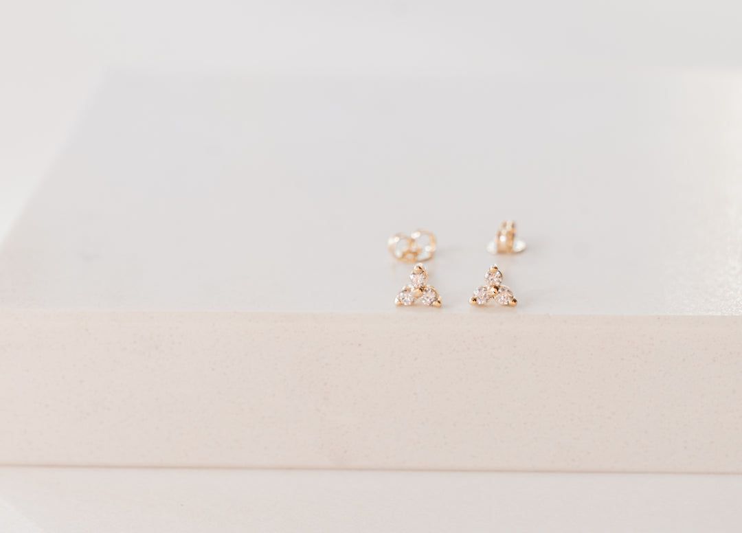 Triple Flower Stud Earrings