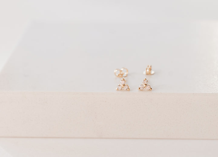 Triple Flower Stud Earrings