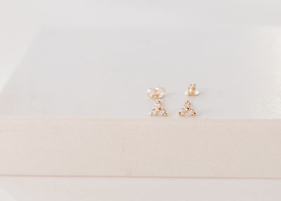 Triple Flower Stud Earrings