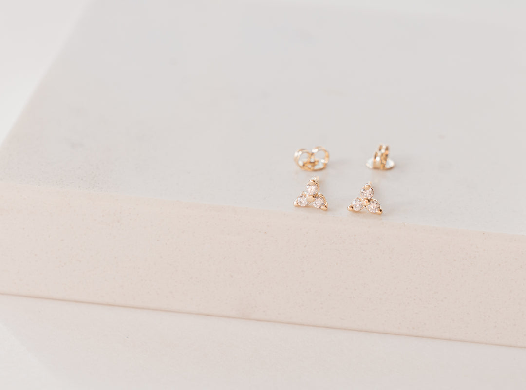 Triple Flower Stud Earrings