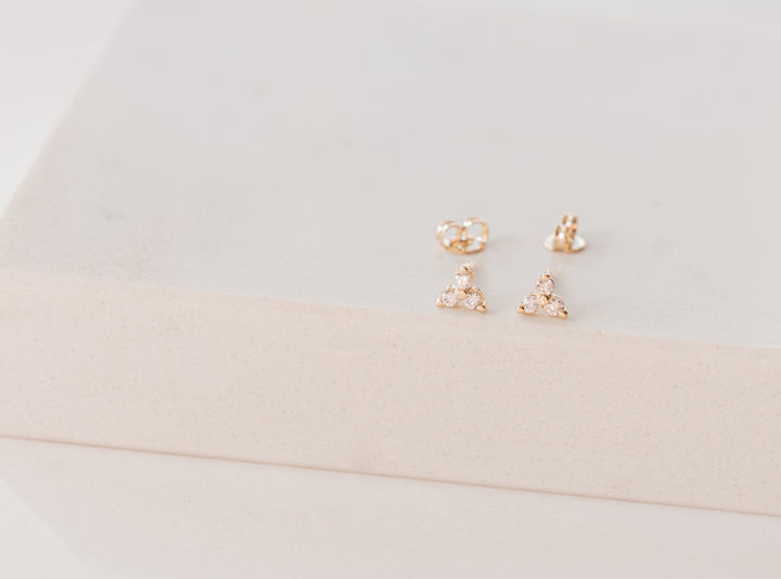 Triple Flower Stud Earrings