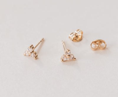 Triple Flower Stud Earrings