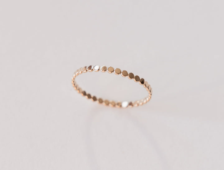 Flat Beaded Stacker Ring