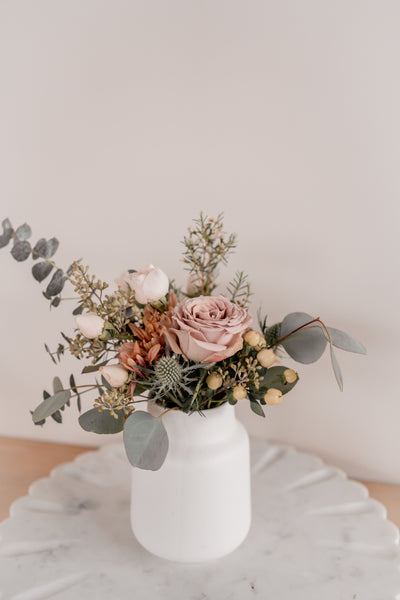 Floral Arrangment in Signature Textured Ceramic Vase