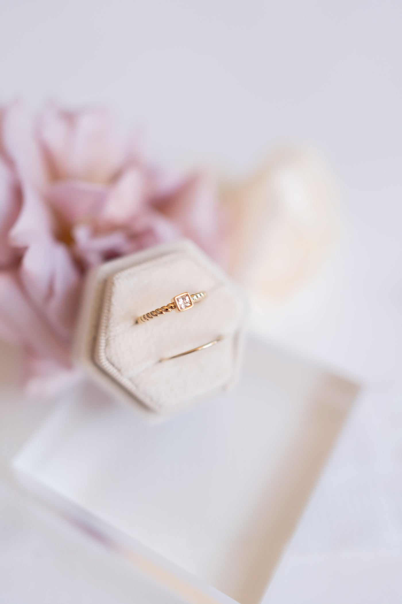 Twisted Square Solitaire Ring