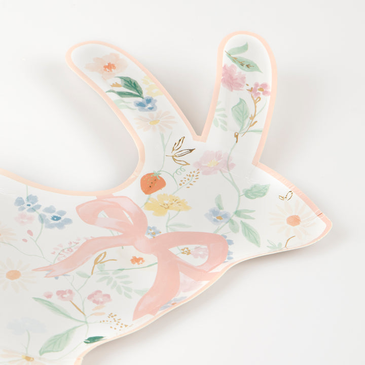 Spring Floral Bunny Shaped Plates