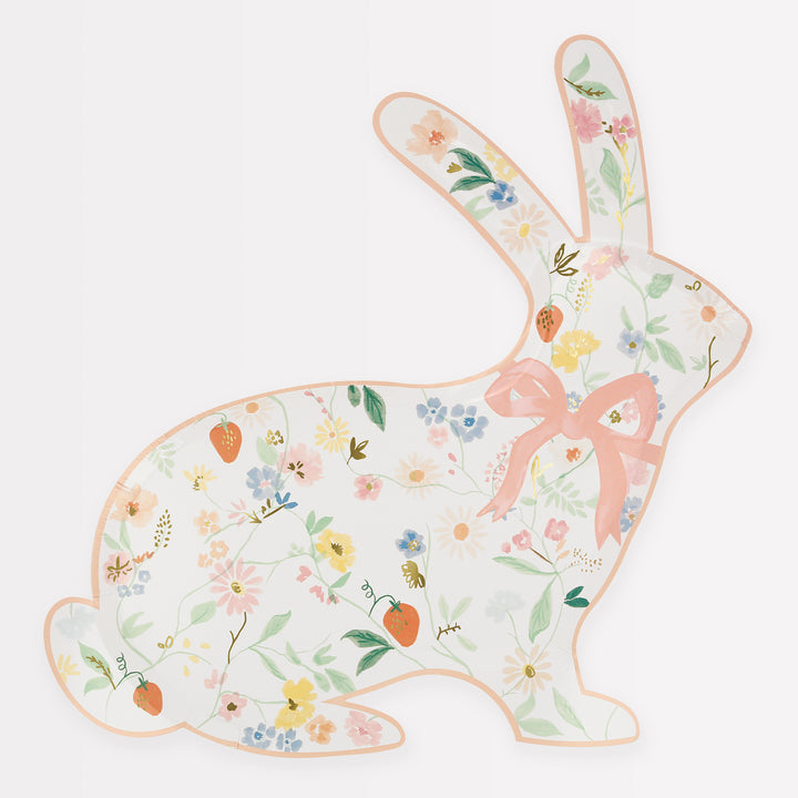 Spring Floral Bunny Shaped Plates