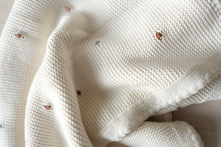Wildflower Dotted Baby Knit Blanket