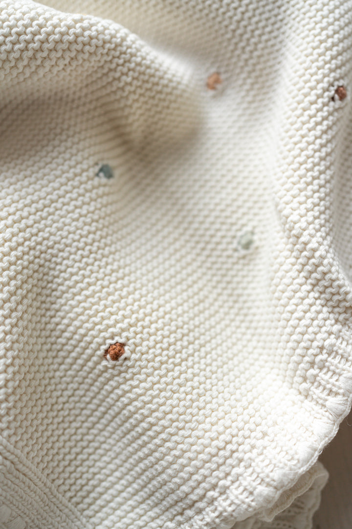 Wildflower Dotted Baby Knit Blanket