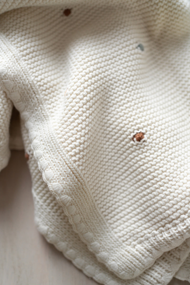 Wildflower Dotted Baby Knit Blanket