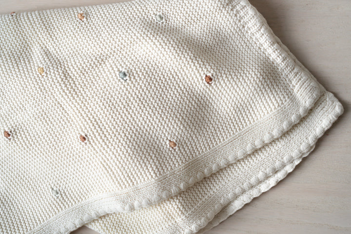 Wildflower Dotted Baby Knit Blanket