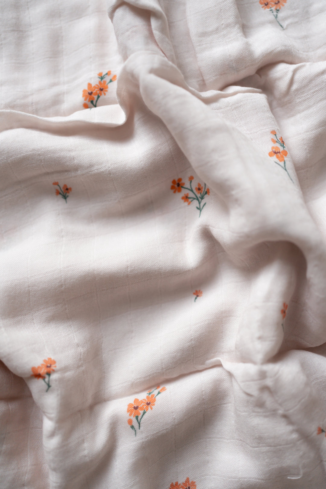 Blush Dainty Floral Muslin Swaddle