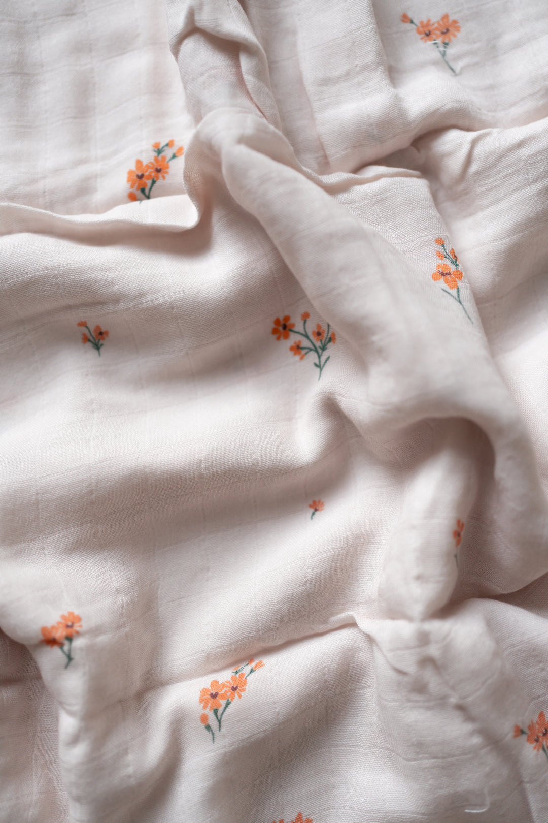 Blush Dainty Floral Muslin Swaddle