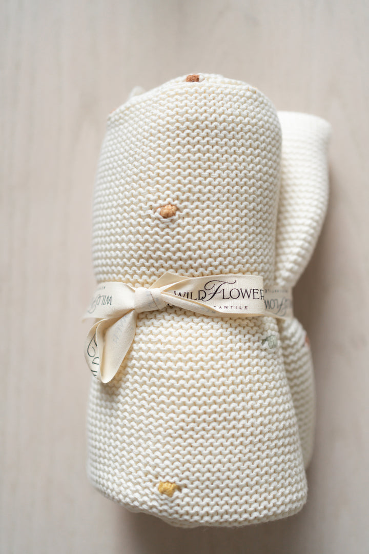 Wildflower Dotted Baby Knit Blanket