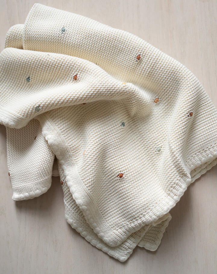 Wildflower Dotted Baby Knit Blanket