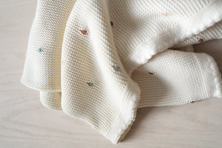Wildflower Dotted Baby Knit Blanket