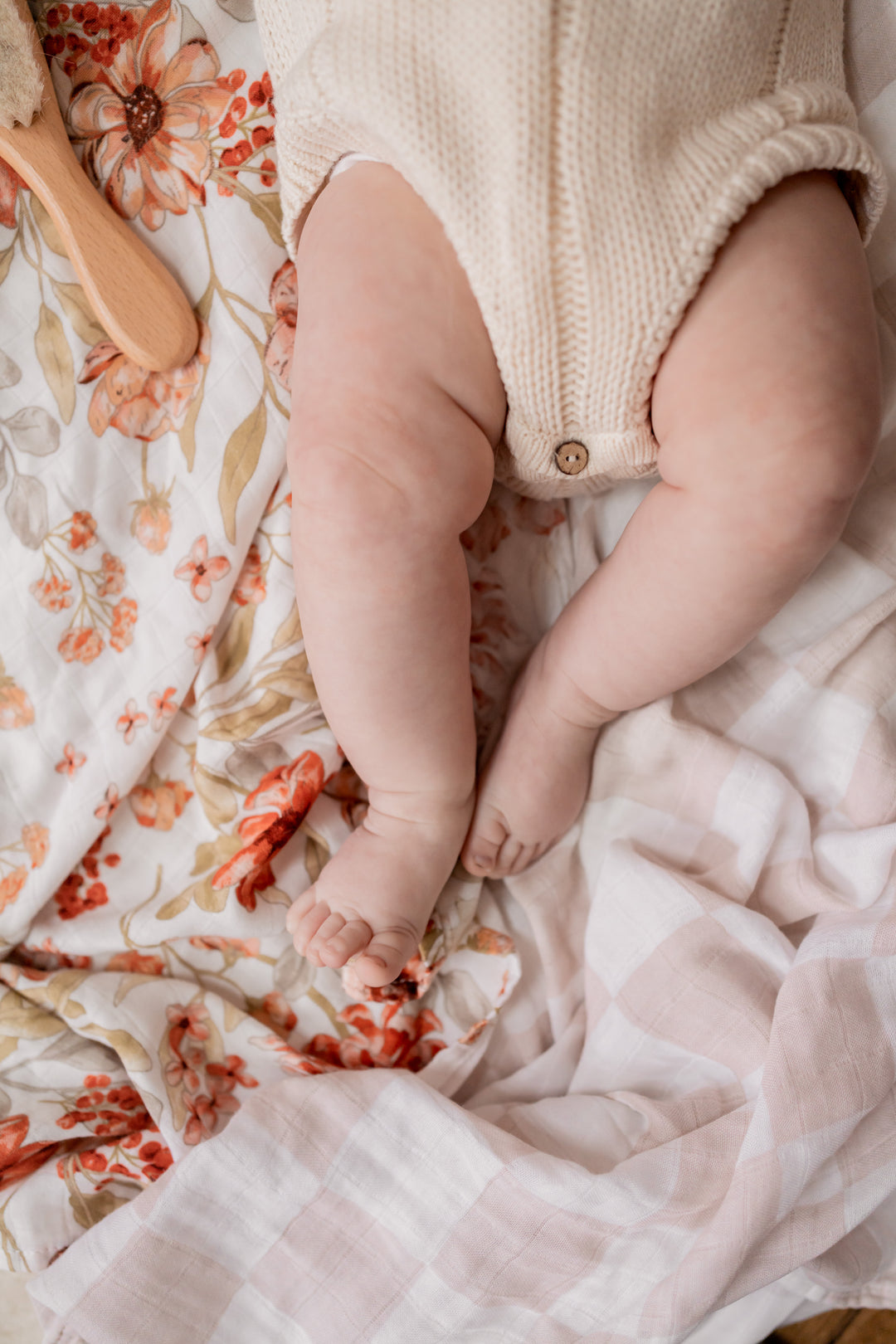 Coral Floral Swaddle