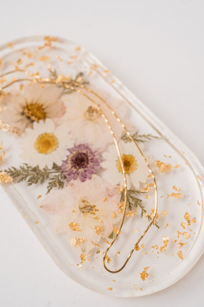 Handmade Pressed Flowers Trinket Tray