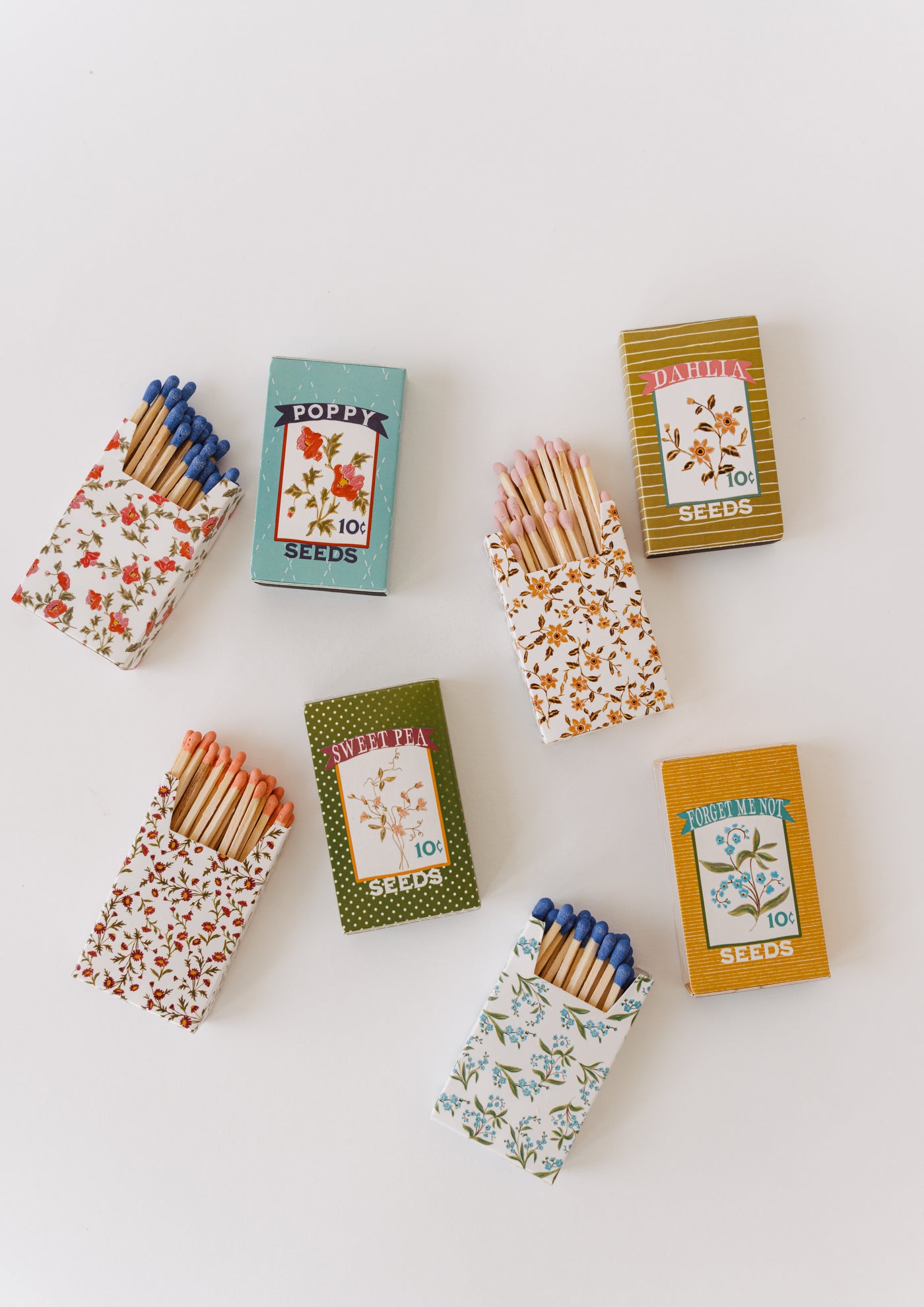 Matches in "Flower Seed" Match Boxes