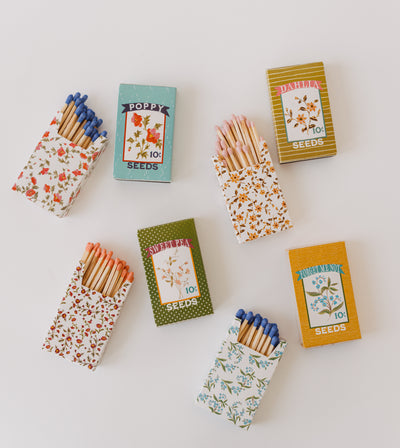Matches in "Flower Seed" Match Boxes