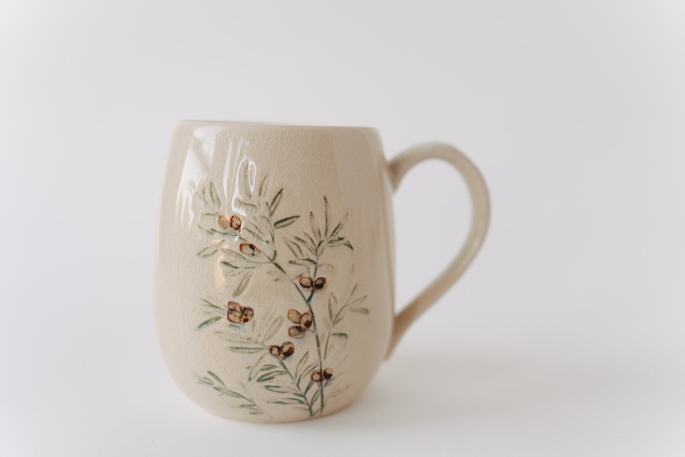 Debossed Nature Stoneware Mugs