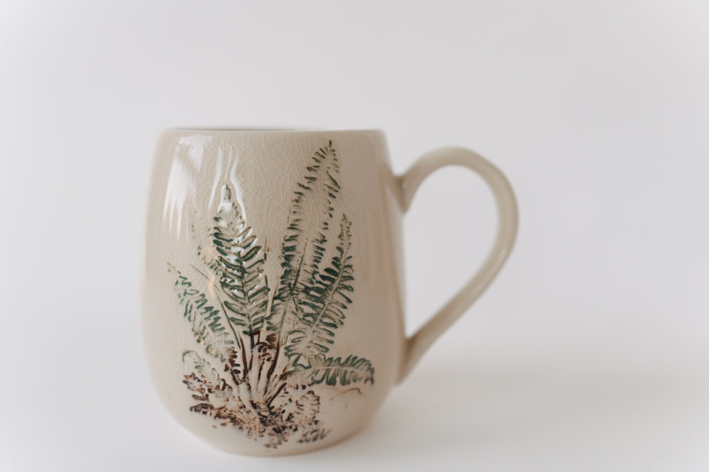 Debossed Nature Stoneware Mugs