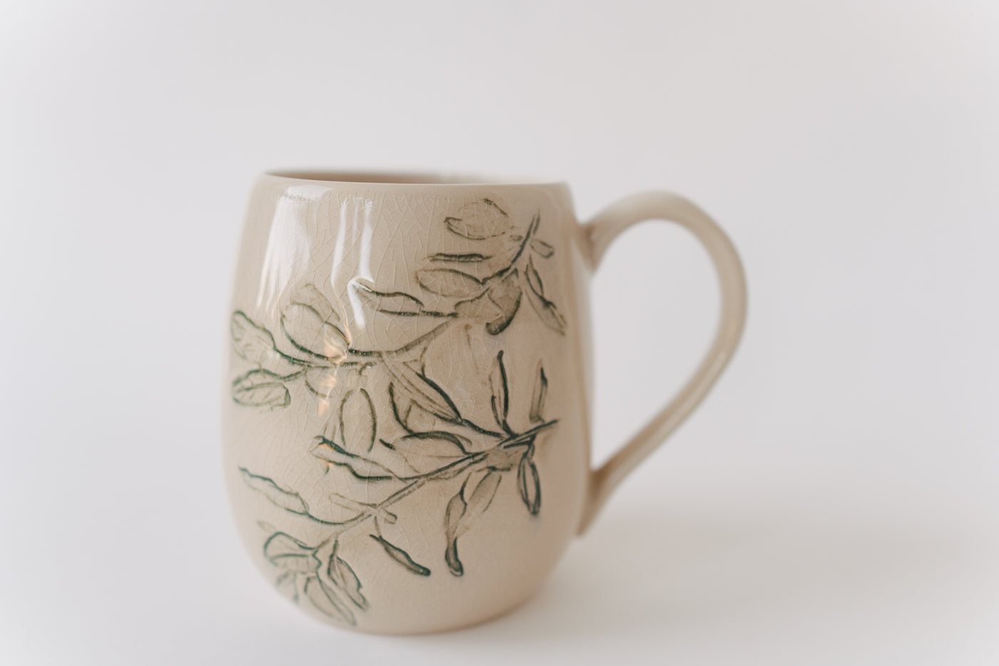 Debossed Nature Stoneware Mugs