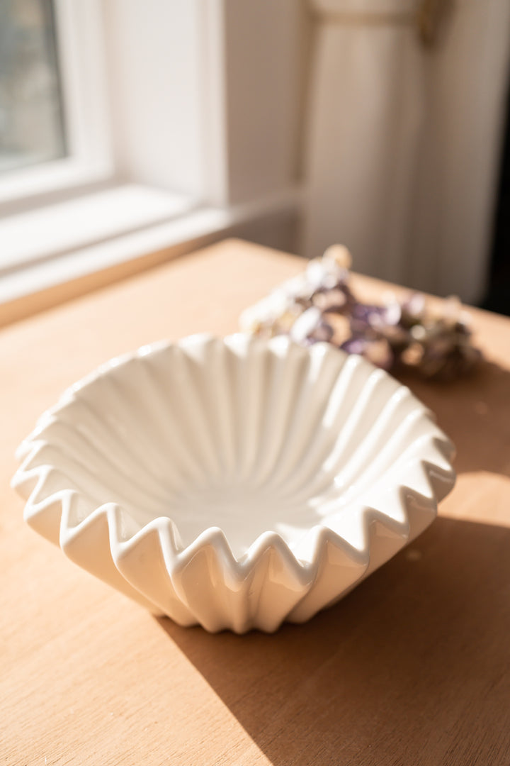 Pleated Stoneware Bowl