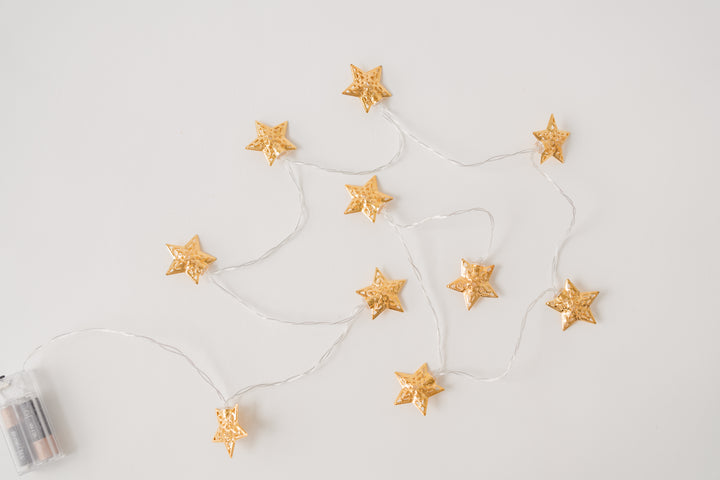 Gold Metal Star String Lights