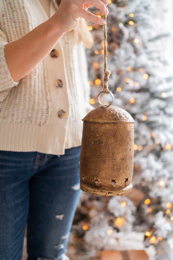 Iron Metal Bells with Star Cut-Outs - 3 Sizes