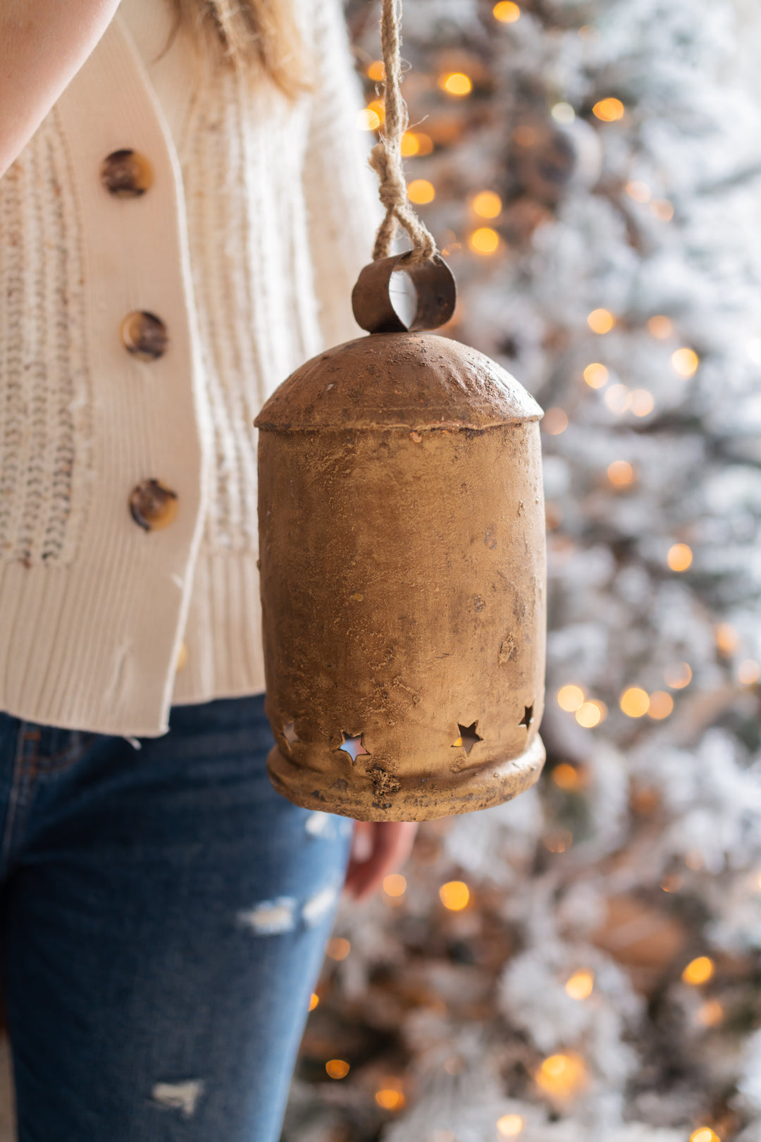 Iron Metal Bells with Star Cut-Outs - 3 Sizes